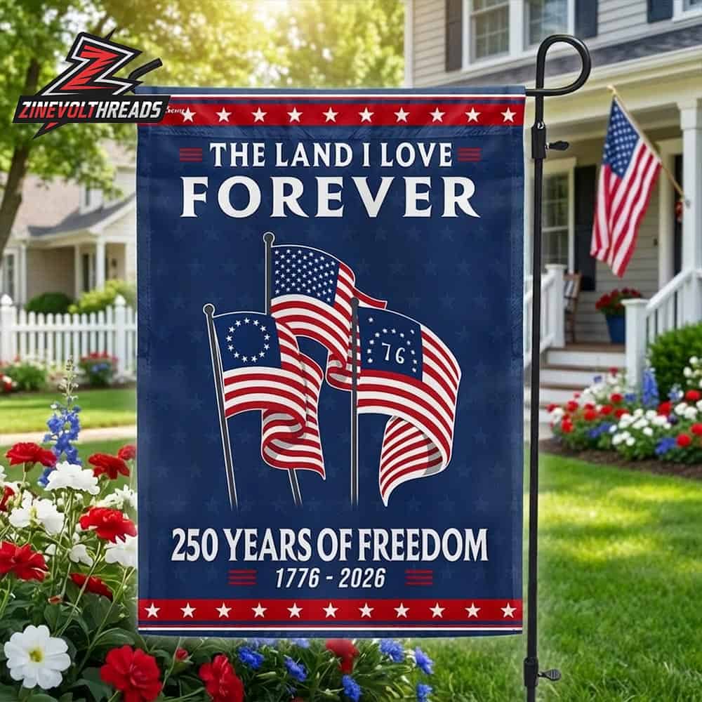 250th Anniversary American Independence Day Betsy Ross Bennington 76 The Land I Love Forever Double Sided Garden House Flag