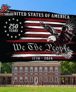 250th Anniversary American Independence Day We The People Patriotic Eagle 1776 2026 Double Sided Garden House Flag