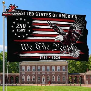 250th Anniversary American Independence Day We The People Patriotic Eagle 1776 2026 Double Sided Garden House Flag