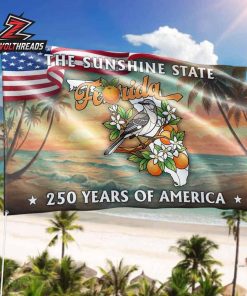 250 Years Of America Flag The Sunshine State Florida Grommet Flag 1776-2026 Patriotic Anniversary Banner