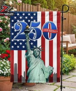 250th Anniversary American Independence Day Statue Of Liberty Red White Blue Patriotic Double Sided Garden House Flag