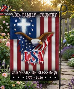 250 Years Of Blessings 1776-2026 Garden Flag God Family Country USA Patriotic Christian Outdoor Decor