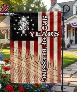 250 Years Of Blessing 1776-2026 We The People Christian Cross Patriotic Garden Flag