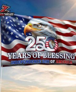 250 Years Of Blessing American Eagle Independence Day 1776-2026 Patriotic US Grommet Flag