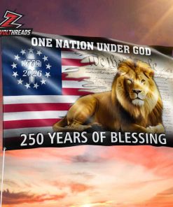 250 Years Of Blessing Lion Of Judah One Nation Under God 1776-2026 Patriotic American Grommet Flag