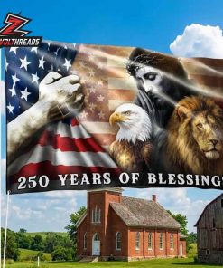 250 Years Of Blessings Jesus Christ Lion Of Judah America 250th Anniversary Double Sided Garden House Flag