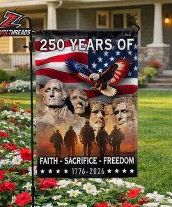 America 250th Anniversary Faith Sacrifice Freedom Mount Rushmore Eagle Double Sided Garden House Flag