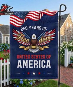 America 250th Anniversary Bald Eagle Freedom And We The People Double Sided Garden House Flag