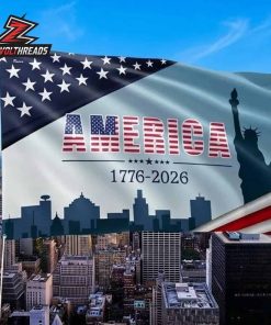 250 Years Of America Grommet Flag 1776-2026 Patriotic Anniversary Banner Statue of Liberty USA Flag