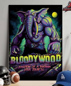 Bloodywood System Of A Brown 2026 US Tour Poster Merch Limited Home Decor Poster Canvas