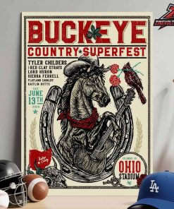 Buckeye Country Superfest 2026 Artwork Venue Poster At Ohio Stadium Columbus OH On Saturday June 13th Home Decor Poster Canvas