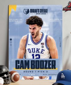 Cam Boozer From Duke Is The 3rd Pick By Memphis Grizzlies NBA Draft 2026 Home Decor Poster Canvas