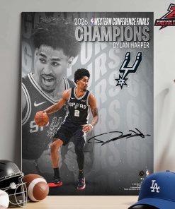Dylan Harper San Antonio Spurs Authentic 2026 NBA Western Conference Champions Photograph Home Decor Poster Canvas