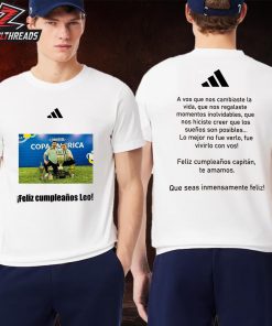 Emiliano Martinez Feliz Cumpleanos Leo Tee With Photo Moment With Messi Two Sided Unisex T-Shirt