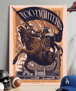 Foo Fighters Artwork Venue Poster At Strawberry Arena Stockholm On June 12th 2026 Home Decor Poster Canvas