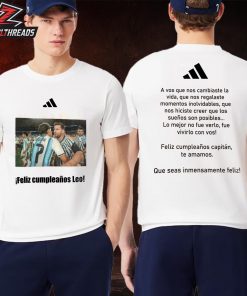 Giuliano Simeone Feliz Cumpleanos Leo Tee With Photo Moment With Messi Two Sided Unisex T-Shirt