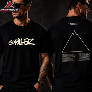 Gorillaz The Moutain Summer Tour 2026 Merch Summer Tour Dates Tee At Totttenham Hotspur Stadium London On June 20th 2026 Two Sided Unisex T-Shirt