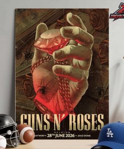 Guns N’ Roses Artwork Venue Poster At Afas Dome Antwerp Belgium On June 28th 2026 Home Decor Poster Canvas