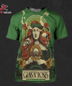 Guns N’ Roses European 2026 Tour Event Poster At 3Arena Dublin Ireland On June 10th All Over Print Shirt