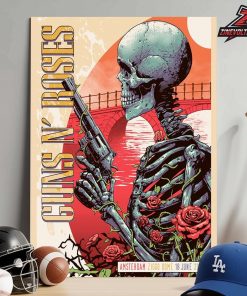 Guns N’ Roses Event Artwork Poster For Show At Amsterdm Ziggo Dome On June 18th 2026 Home Decor Poster Canvas