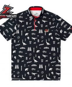 Jurassic Park Life Finds A Way RSVLTS All-Day Polo Shirt Dinosaur Movie Performance Golf Polo