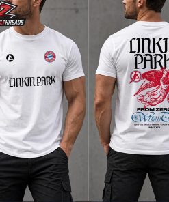 Linkin Park x FC Bayern Munchen White Tee Limited Edition At Pop Up Store On June 11th-12th 2026 Two Sided Unisex T-Shirt
