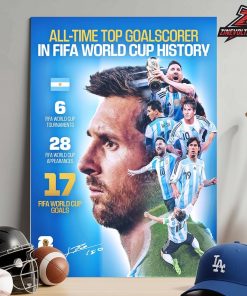Lionel Messi Is The All-Time Top Goalscorer In FIFA WorldCup History Home Decor Poster Canvas