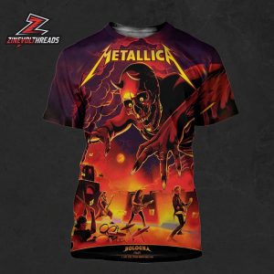Metallica M72 Bologna Italy Artwork Venue Poster By Nino Cammarata Merch Pop Up Store At Stadio Renata Dall Ara On June 3rd 2026 All Over Print Shirt