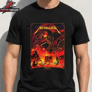 Metallica M72 Bologna Italy Artwork Venue Poster By Nino Cammarata Merch Pop Up Store At Stadio Renata Dall Ara On June 3rd 2026 Unisex T-Shirt