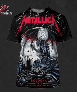 Metallica M72 Bologna Italy Artwork Venue Poster Merch Pop Up Store At Stadio Renata Dall Ara On June 3rd 2026 All Over Print Shirt