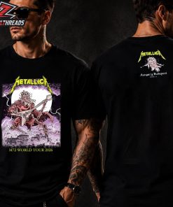 Metallica M72 Budapest Hungary Venue Tee Merch Pop Up Store At Puskas Arena On June 11th 2026 Two Sided Unisex T-Shirt