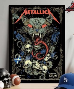 Metallica M72 Glasgow Scotland Venue Poster By Wolf Skull Jack Art Merch Pop Up Store At Hampden Park On June 25th 2026 Home Decor Poster Canvas