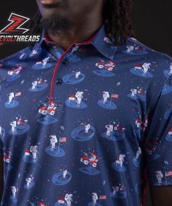 NASA One Small Putt For Man RSVLTS All-Day Polo Shirt Space Exploration Performance Golf Polo