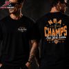 New York Knicks 2026 NBA Finals Champions Statue Of Liberty Trophy Foundation Two Sided Unisex T-Shirt