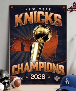 New York Knicks 2026 NBA Finals Champions Team Logo Poster Home Decor Poster Canvas