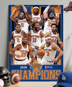New York Knicks 2026 NBA Finals Champions Team Roster Poster Home Decor Poster Canvas