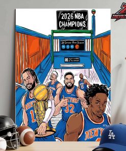 New York Knicks Artwork Print NBA Champions 2026 Bring The Trophy To NYC Home Decor Poster Canvas