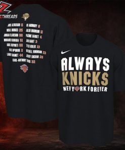 New York Knicks Nike 2026 NBA Finals Champions Roster Club Two Sided Unisex T-Shirt