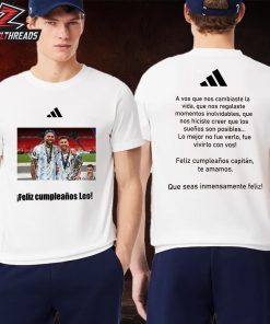 Nicolas Otamendi Feliz Cumpleanos Leo Tee With Photo Moment With Messi Two Sided Unisex T-Shirt