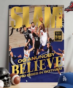 OG Anunoby New York Knicks On Gold Metal Cover Magazine Slam 262 Believe A Hero Rises In Gotham Home Decor Poster Canvas