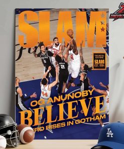 OG Anunoby New York Knicks On Orange Metal Cover Magazine Slam 262 Believe A Hero Rises In Gotham Home Decor Poster Canvas