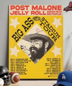Post Malone With Jerry Roll Big Ass Stadium Tour 2026 Dates And Places List Home Decor Poster Canvas