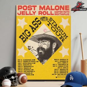 Post Malone With Jerry Roll Big Ass Stadium Tour 2026 Dates And Places List Home Decor Poster Canvas