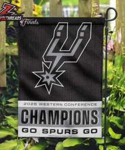 San Antonio Spurs 2026 NBA Western Conference Champions Go Spurs Go Vertical Double Sided Garden House Flag