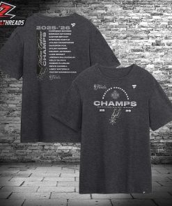 San Antonio Spurs 2026 NBA Western Conference Champions Roster Two Sided Unisex T-Shirt