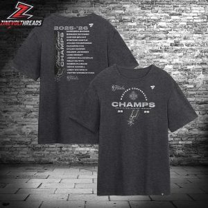San Antonio Spurs 2026 NBA Western Conference Champions Roster Two Sided Unisex T-Shirt