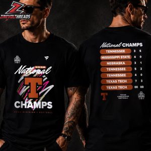 Texas Longhorns 2026 NCAA Softball Women’s College World Series National Champions Schedule Two Sided Unisex T-Shirt