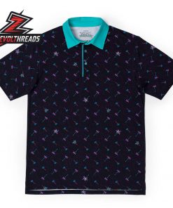 Thor Mjolnir Stormbreaker RSVLTS All-Day Polo Shirt Marvel Superhero Performance Golf Polo
