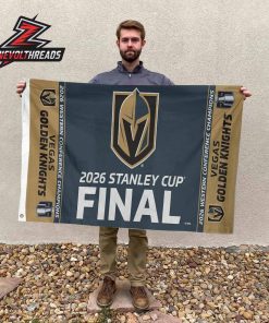 Vegas Golden Knights 2026 Western Confernce Champions Locker Room Double-Sided Garden House Flag