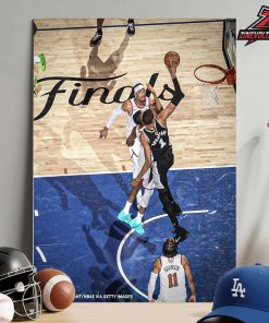 Victor Wembanyama One-Handed Slam With The Finals Logo On The Court Spurs Versus Knicks NBA Finals 2026 Home Decor Poster Canvas